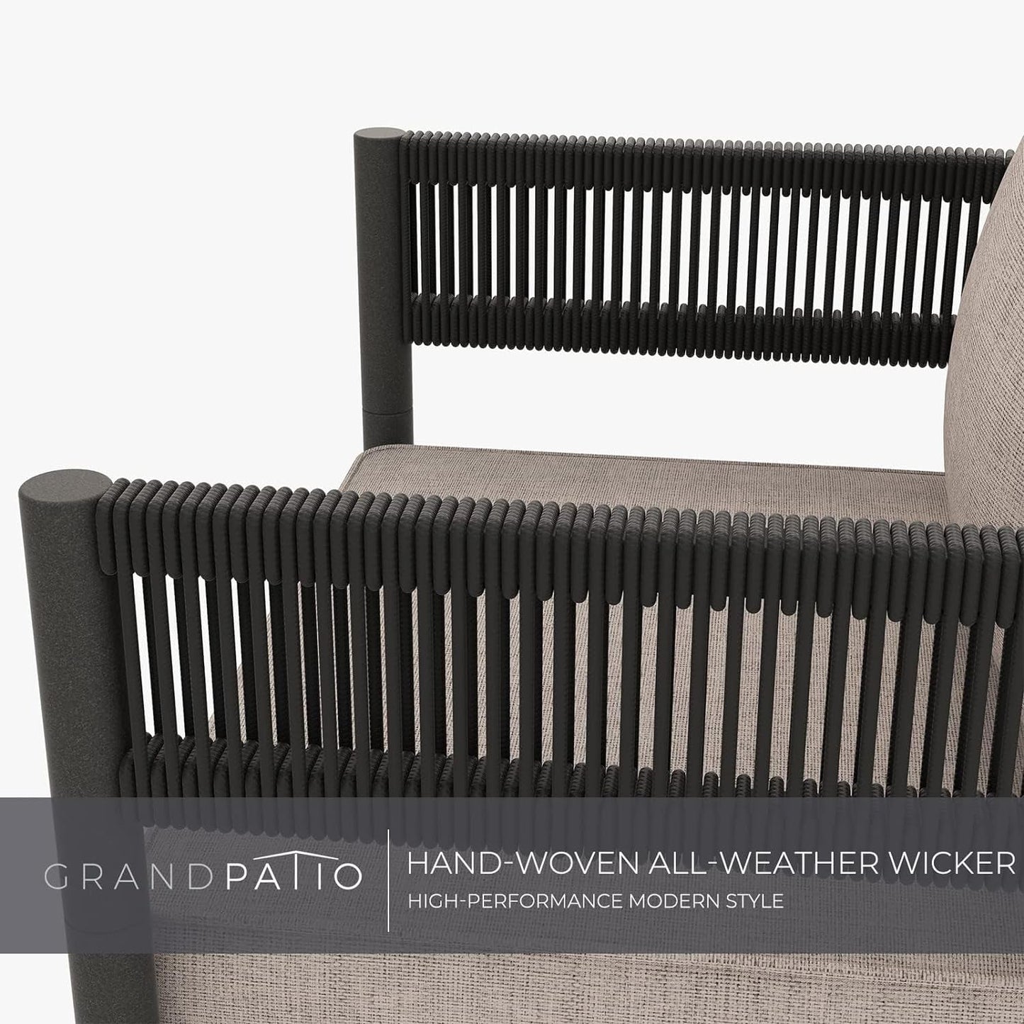 5-Piece Outdoor Furniture Set with Thick Cushions and Coffee Table,