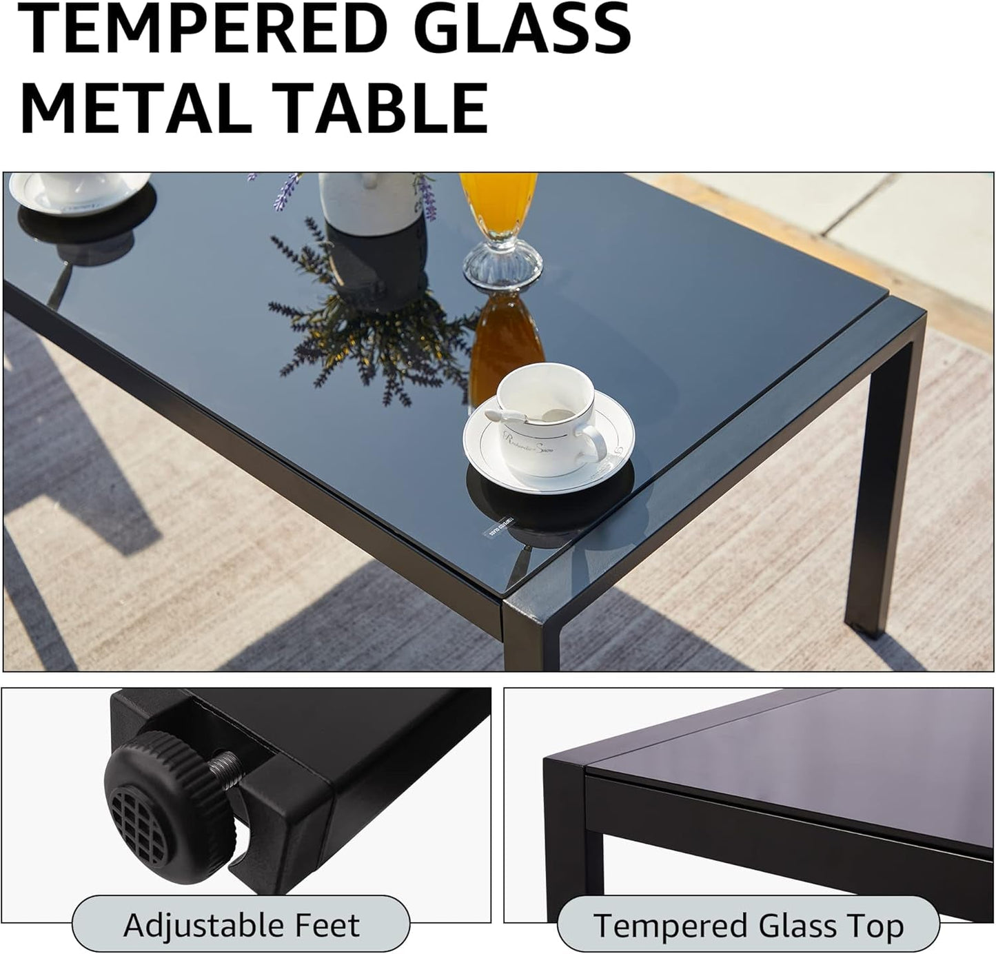 4 Pieces Patio Furniture Sets,Metal Outdoor Patio Furniture