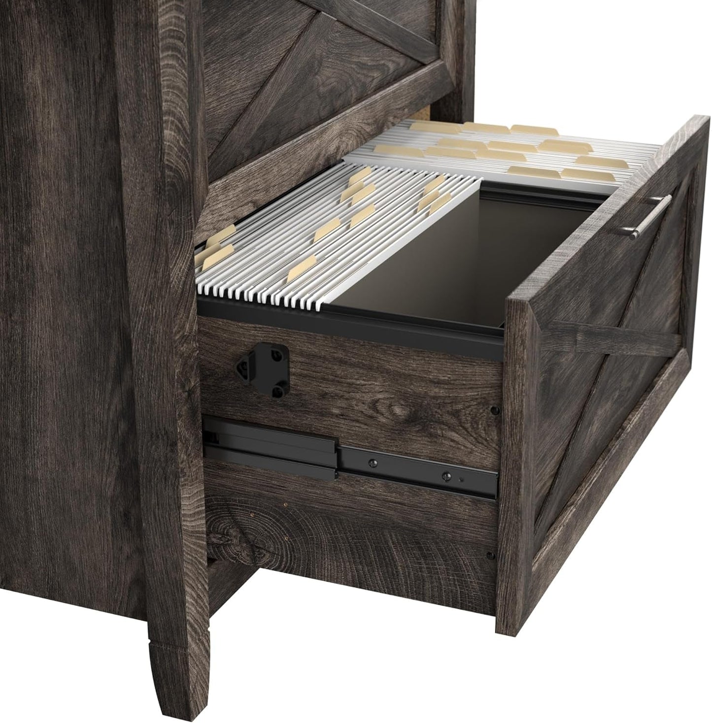Bush Furniture Key West 2 Drawer Lateral File Cabinet in Dark Gray