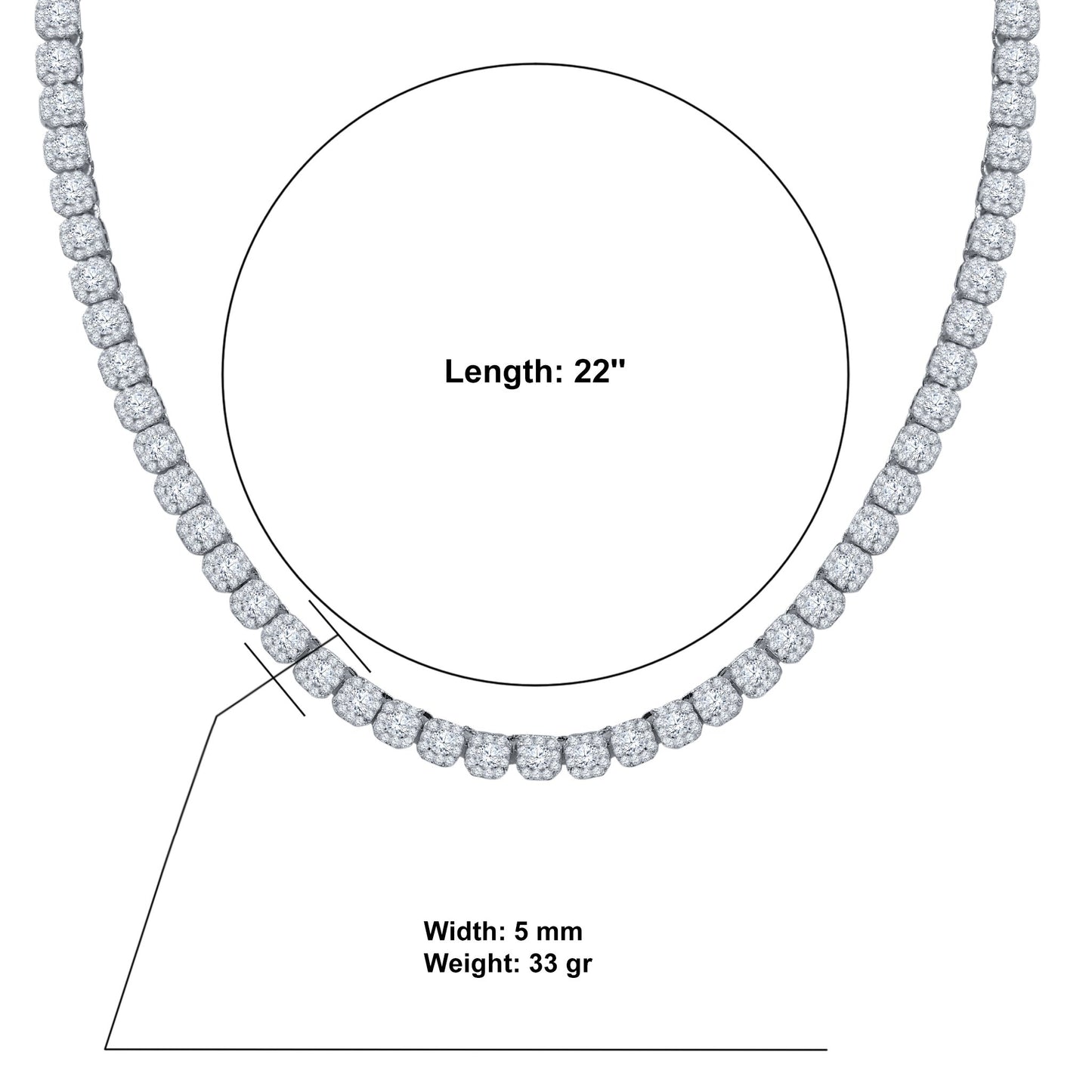 ICECUBE 5 MM Square Tennis Chain | 961681