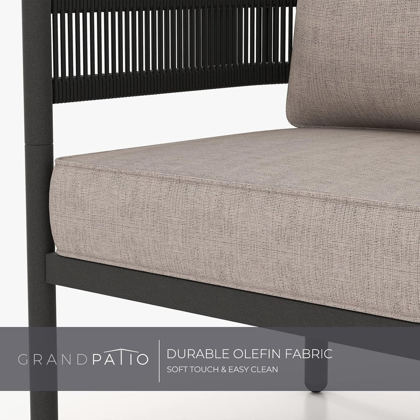 5-Piece Outdoor Furniture Set with Thick Cushions and Coffee Table,