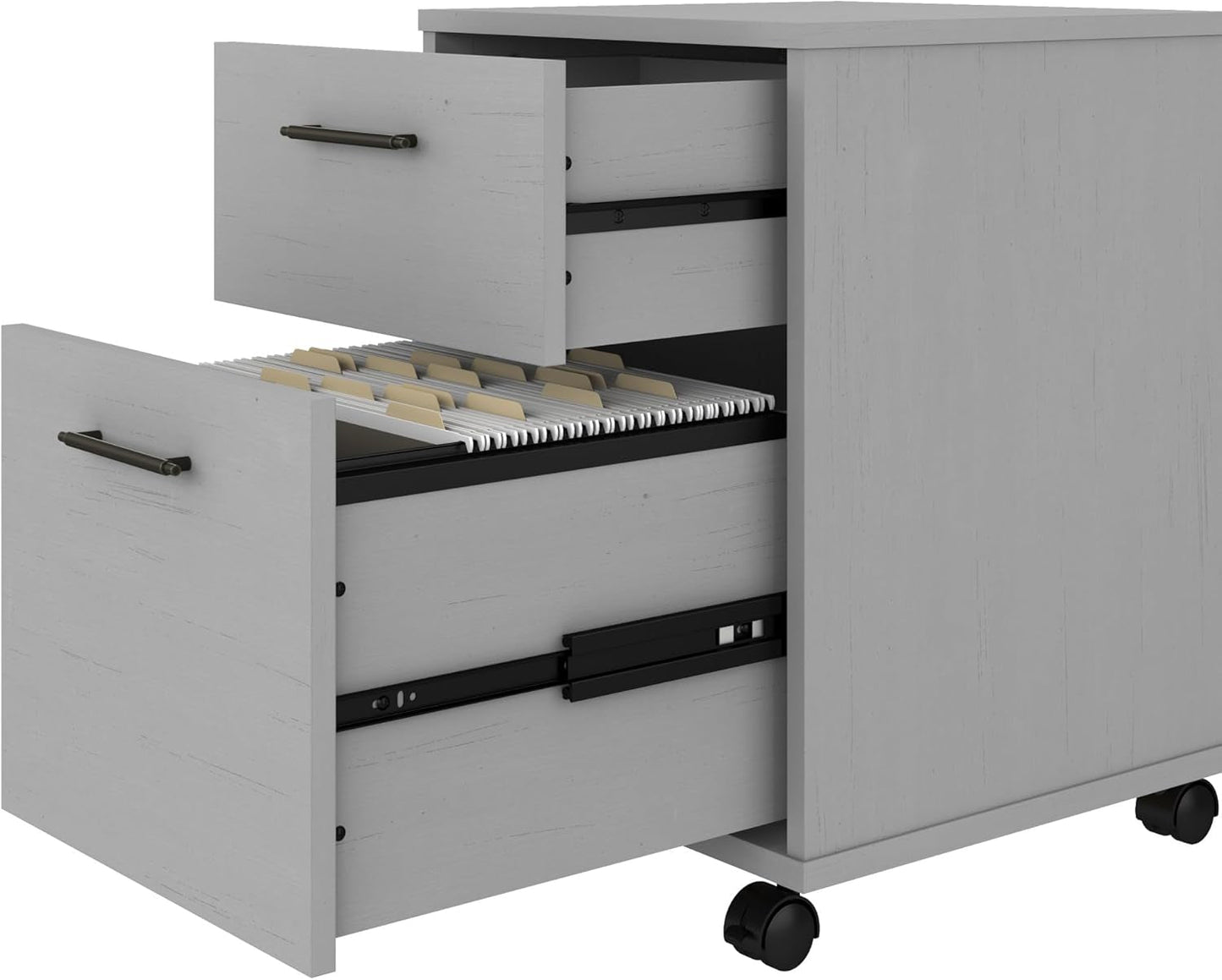 Bush Furniture Key West 2 Drawer Rolling File Cabinet in Cape Cod Gray