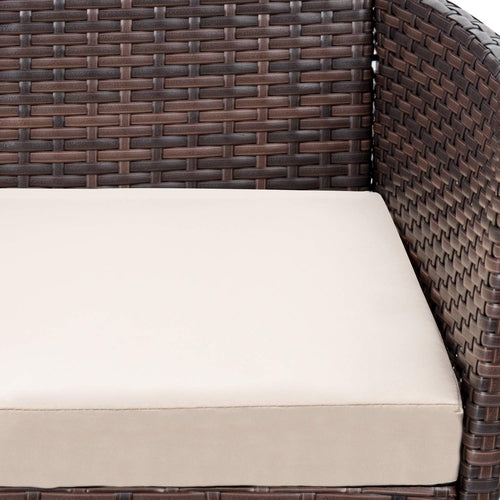 4 Pieces Outdoor Patio Furniture Sets Rattan Chair Wicker Set, Outdoor