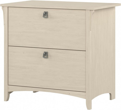 Bush Furniture Salinas 2 Drawer Lateral File Cabinet in Antique White,