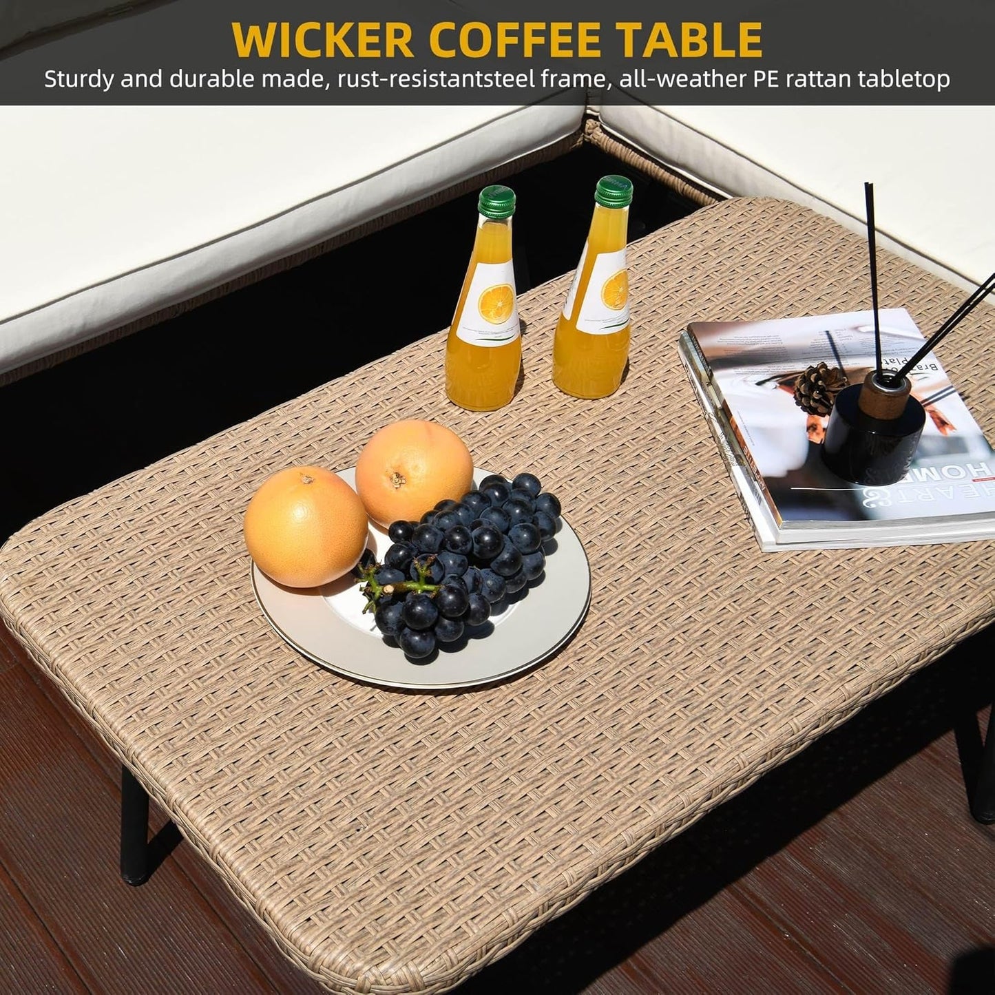 Patio Furniture Set, 4 Pieces Outdoor Patio Conversation Set,
