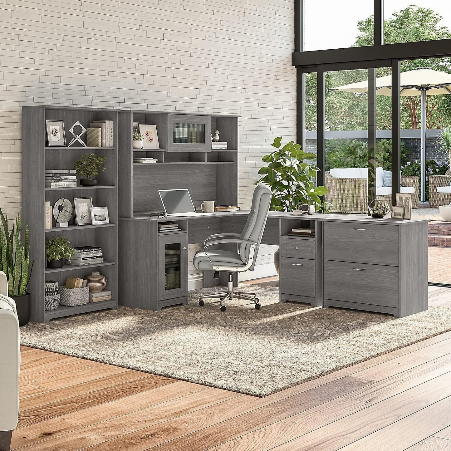 Bush Furniture Cabot Tall 5 Shelf Bookcase | Large Open Bookshelf in