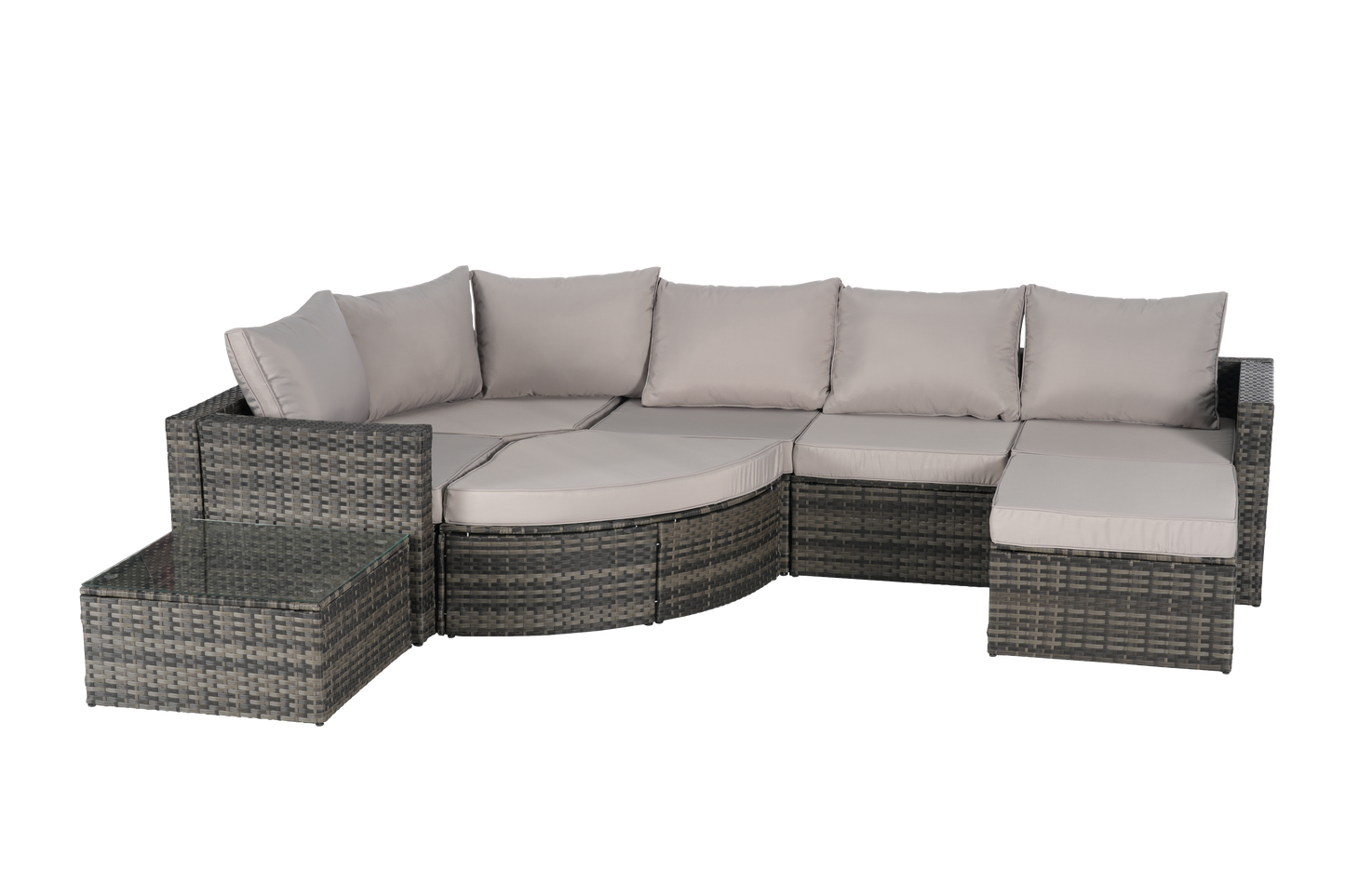 8 Piece Outdoor Patio Sofa Set, Sectional L- Shaped Patio Furniture