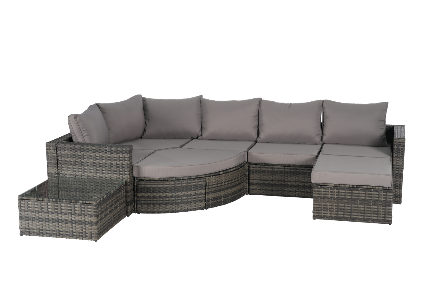 8 Piece Outdoor Patio Sofa Set, Sectional L- Shaped Patio Furniture