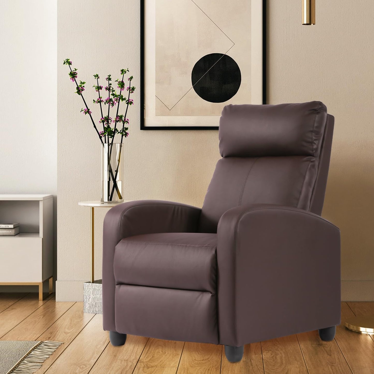 Recliner Chair for Living Room,Leather Single Sofa Furniture Home