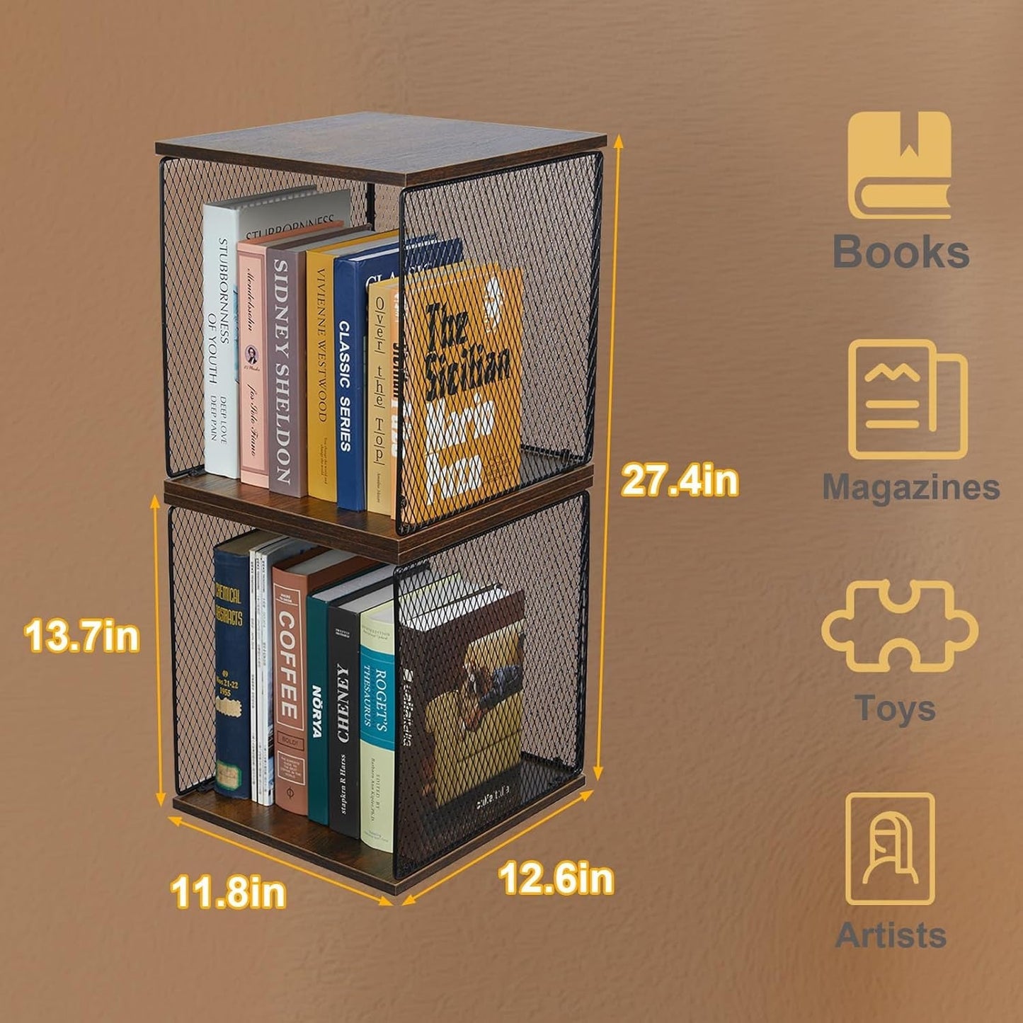 2 Cube Organizer Book Shelfs DIY Variable Stackable Cube Storage