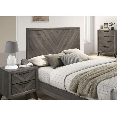 Contemporary Gray Color 1pc Nightstand Bedroom Furniture Solid Wood
