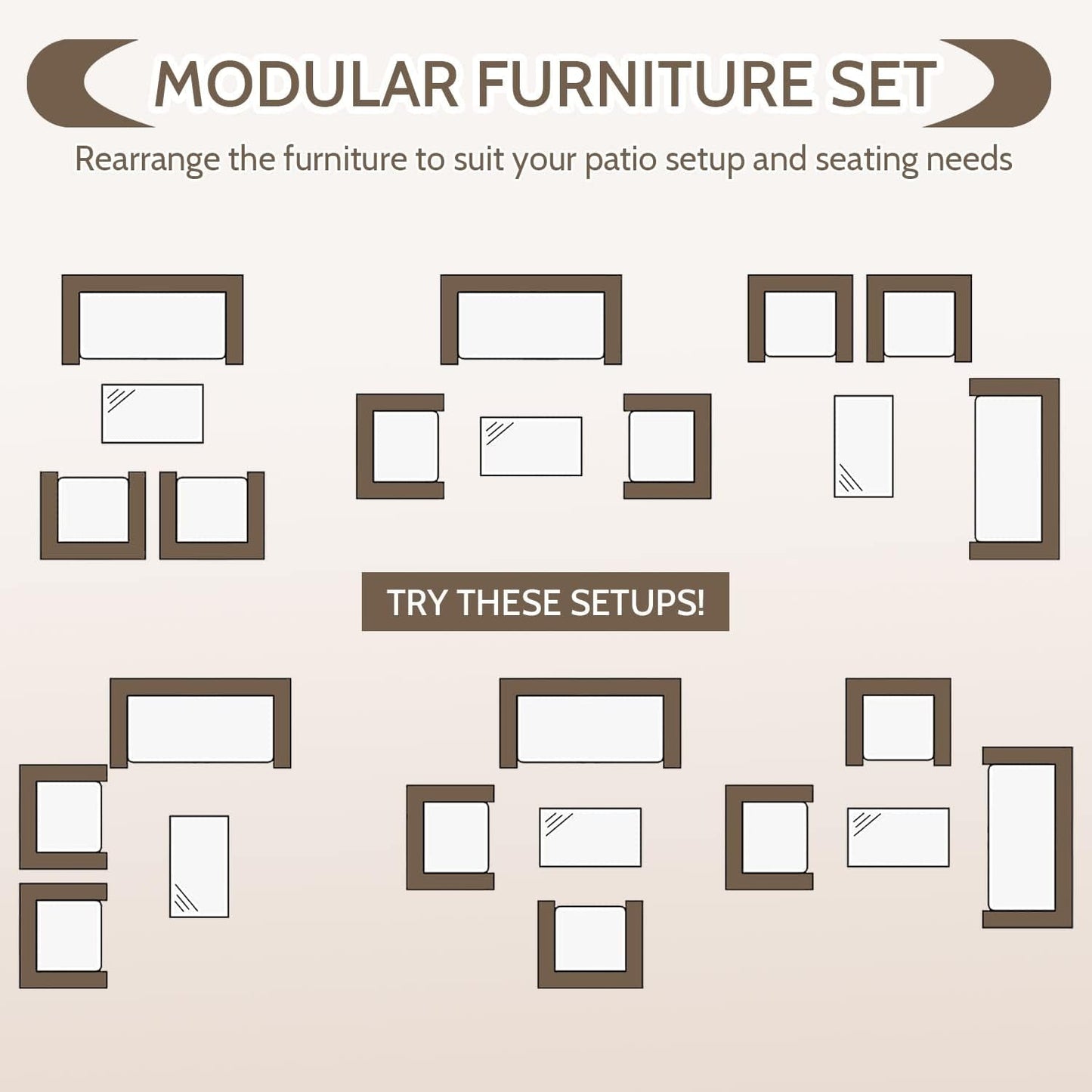 Patio Furniture Set 4 Pieces Outdoor Rattan Chair Wicker Sofa Garden