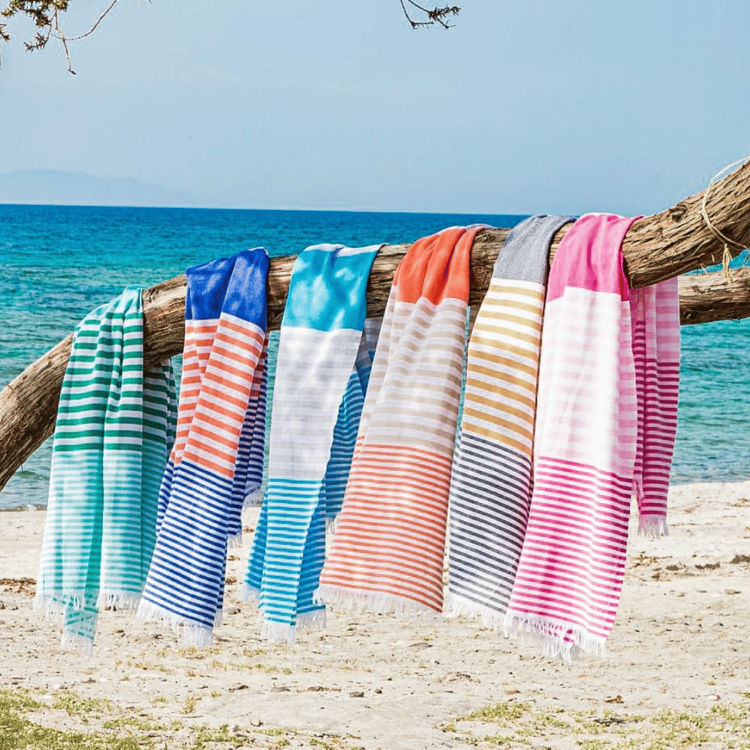 Beach Pool Hammam Towel, Orange Beige in Gift Box
