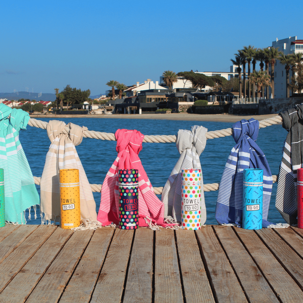 Beach Pool Hammam Towel, Grey in Gift Box