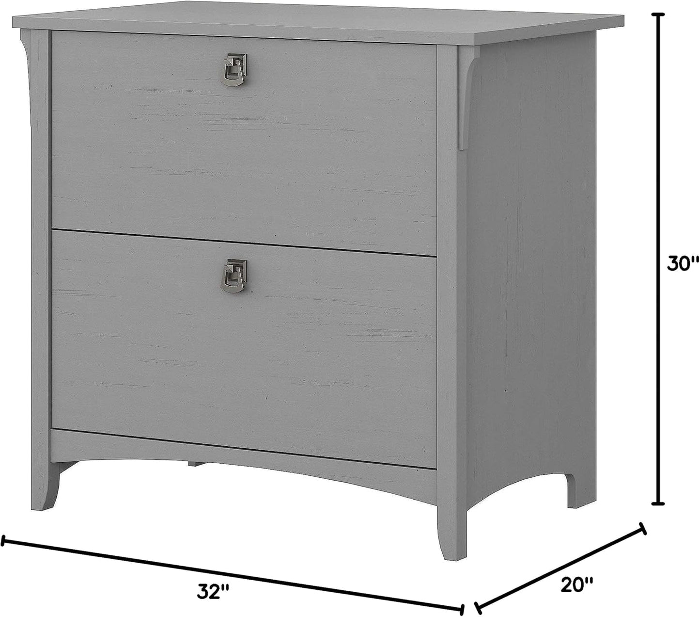 Bush Furniture Salinas 2 Drawer Lateral File Cabinet in Cape Cod Gray,