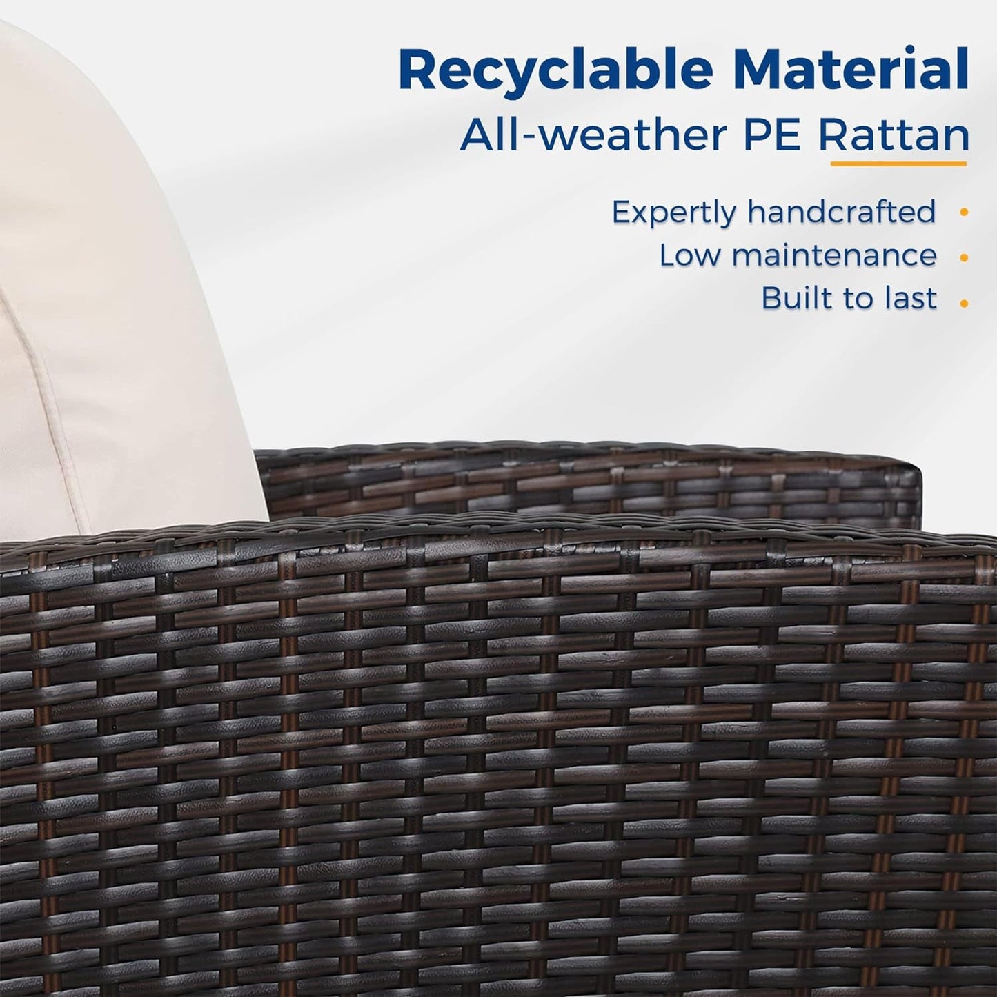 4 Piece Outdoor Patio Furniture Sets, Wicker Conversation Set for