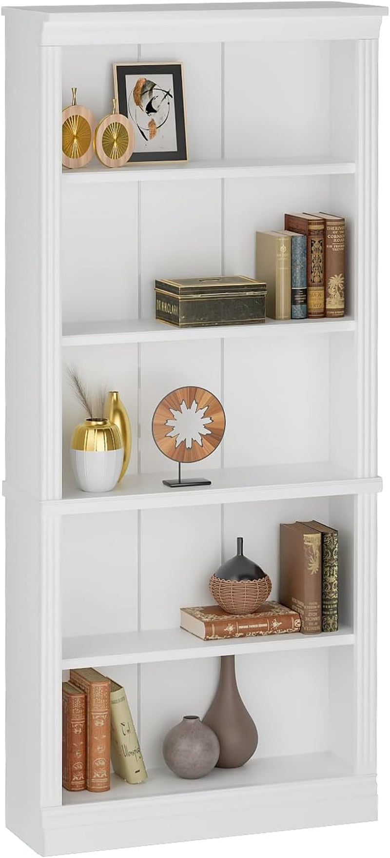 5-Shelf Bookcase, Wooden Standing Rack Book Storage Shelves Furniture