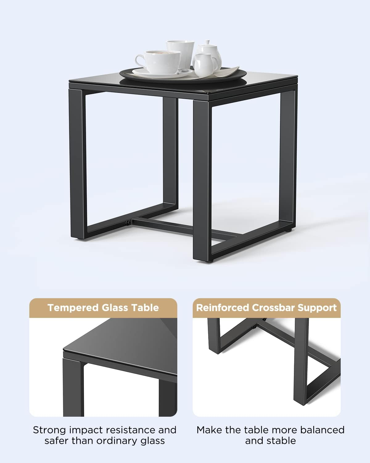 3 Pieces Patio Furniture Set Rocking Bistro Set Outdoor Rattan
