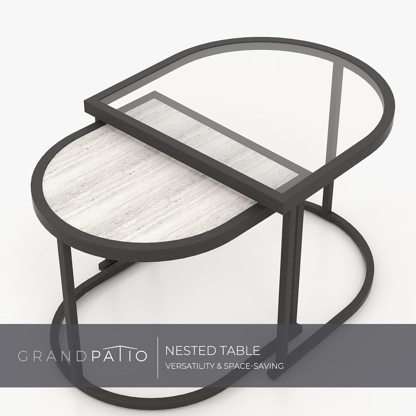 5-Piece Outdoor Furniture Set with Thick Cushions and Coffee Table,