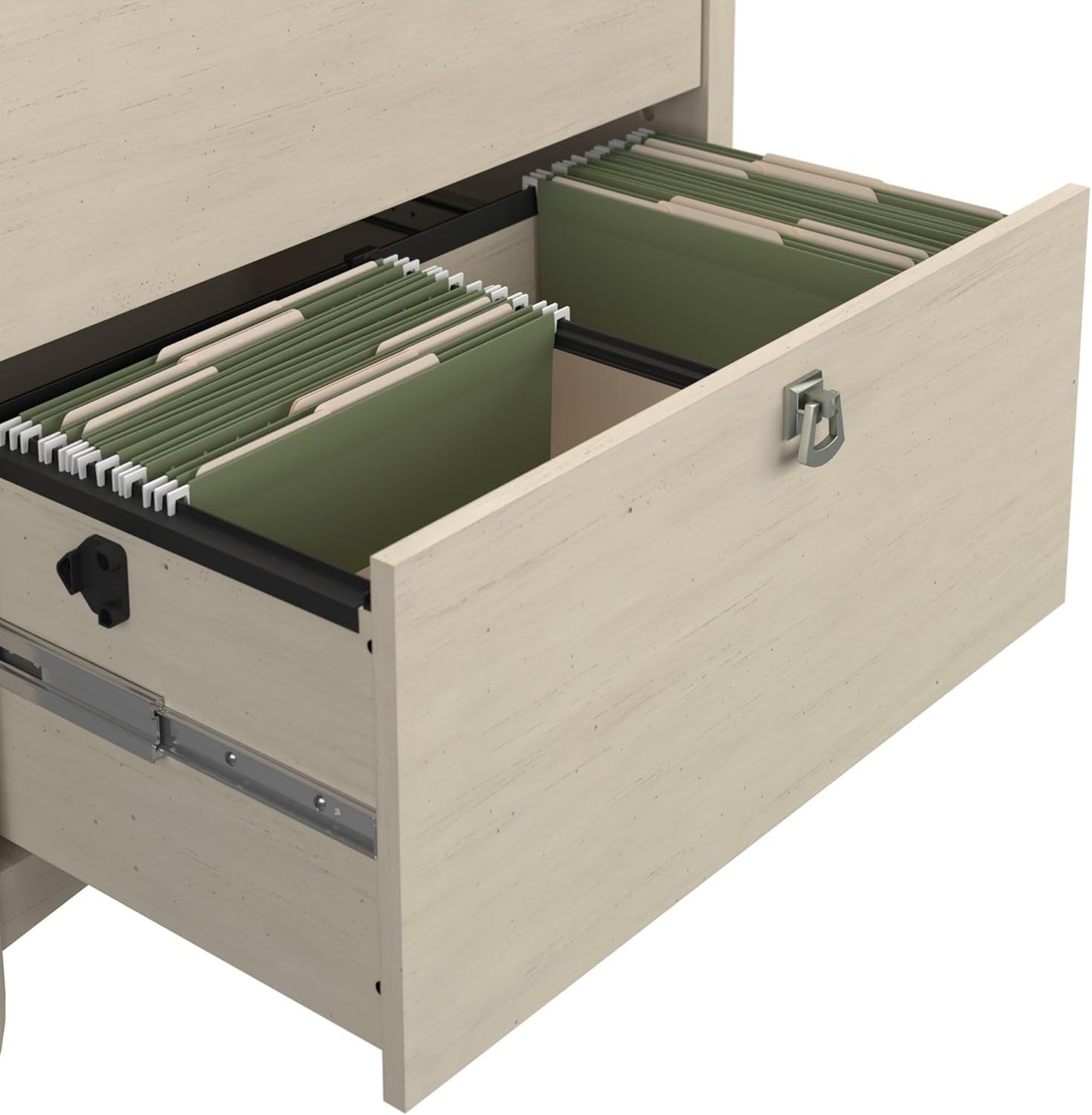Bush Furniture Salinas 2 Drawer Lateral File Cabinet in Antique White,