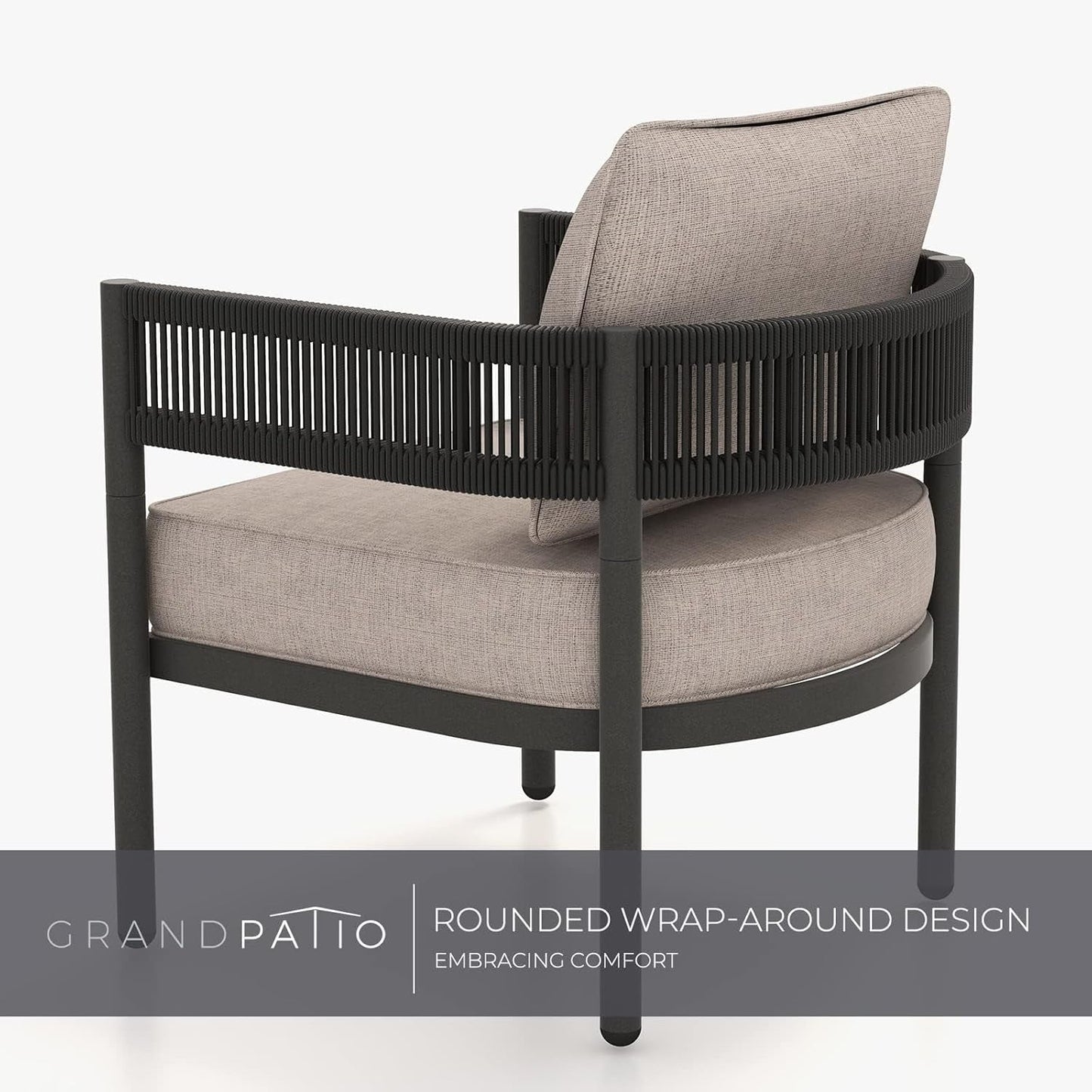5-Piece Outdoor Furniture Set with Thick Cushions and Coffee Table,