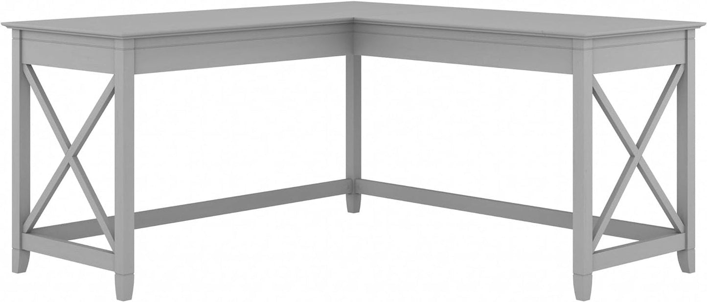 Bush Furniture Key West 60W Modern Farmhouse L Shaped Desk in Cape Cod