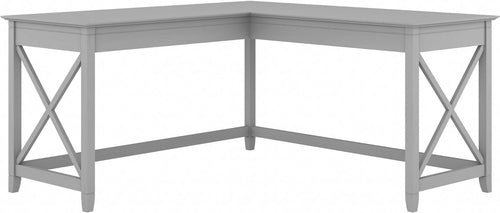 Bush Furniture Key West 60W Modern Farmhouse L Shaped Desk in Cape Cod