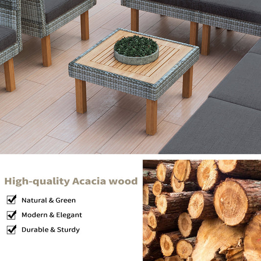 9-Piece Patio Rattan Furniture Set, Outdoor Conversation Set With