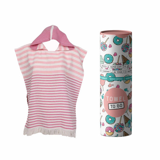 Kids Poncho Beach & Pool Towel | Pink in Gift Box