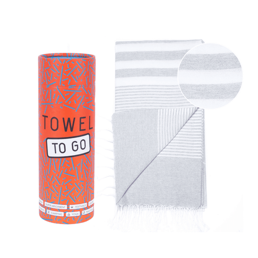 Beach Pool Hammam Towel, Grey in Gift Box