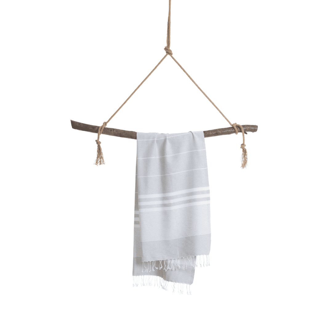 Beach Pool Hammam Towel, Grey in Gift Box