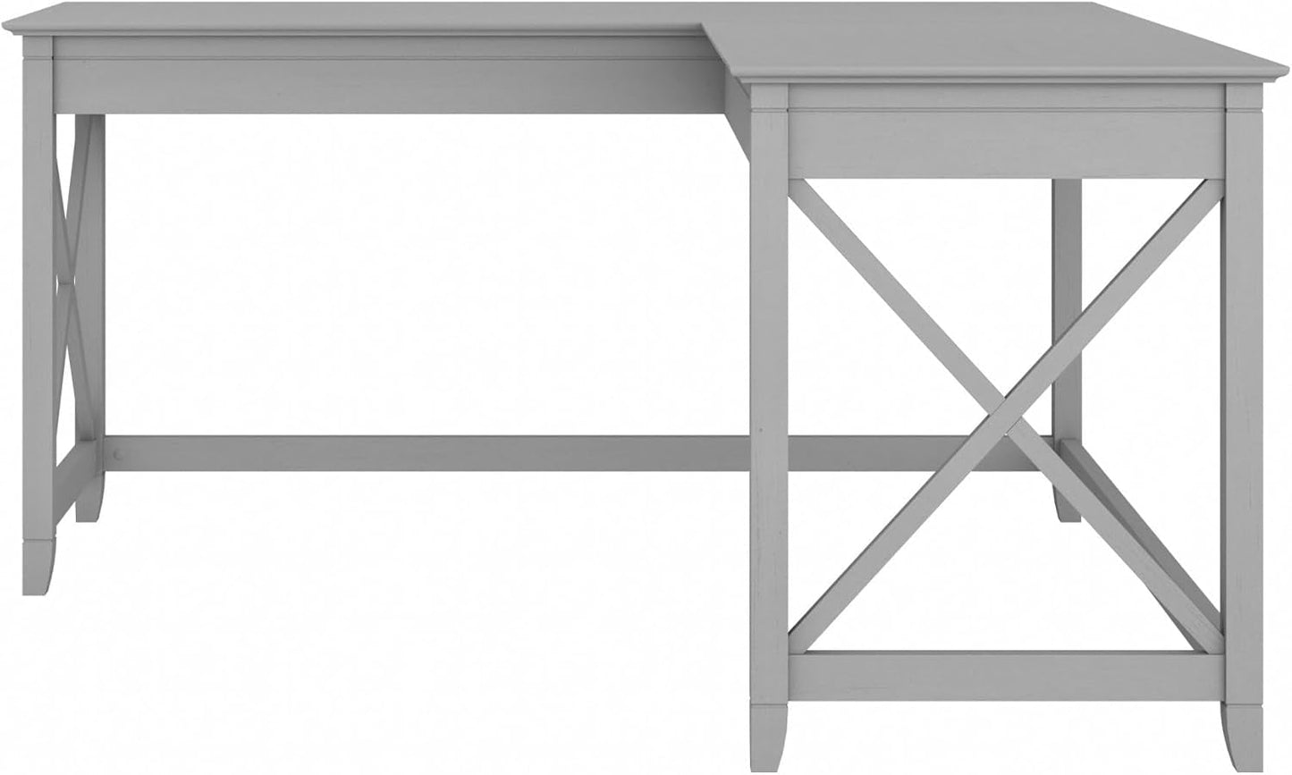 Bush Furniture Key West 60W Modern Farmhouse L Shaped Desk in Cape Cod