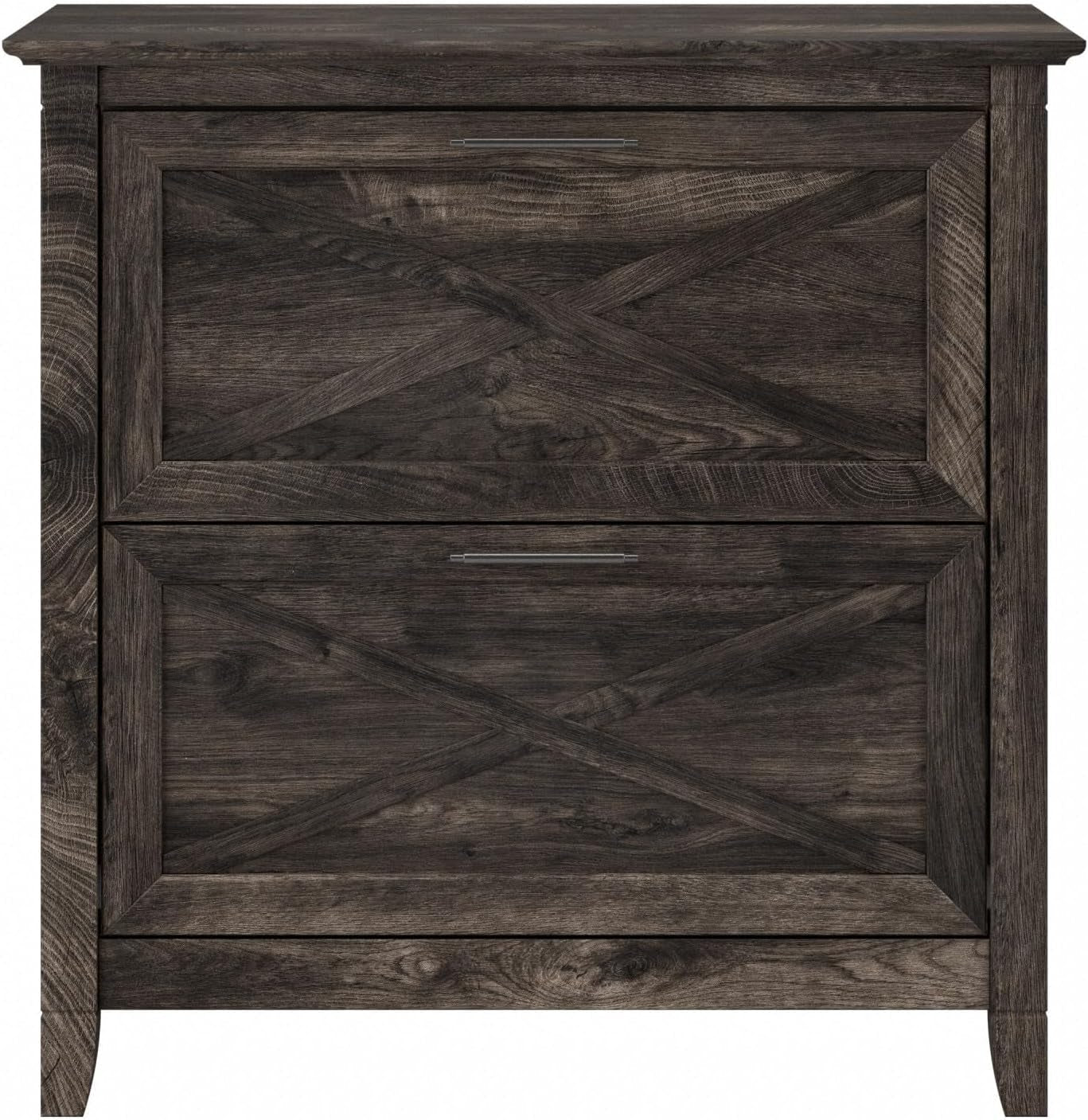 Bush Furniture Key West 2 Drawer Lateral File Cabinet in Dark Gray