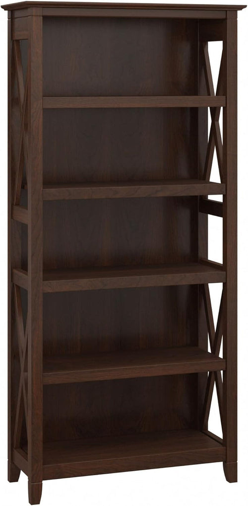 Bush Furniture Tall 5 Shelf Bookcase for Living Room or Home Office,