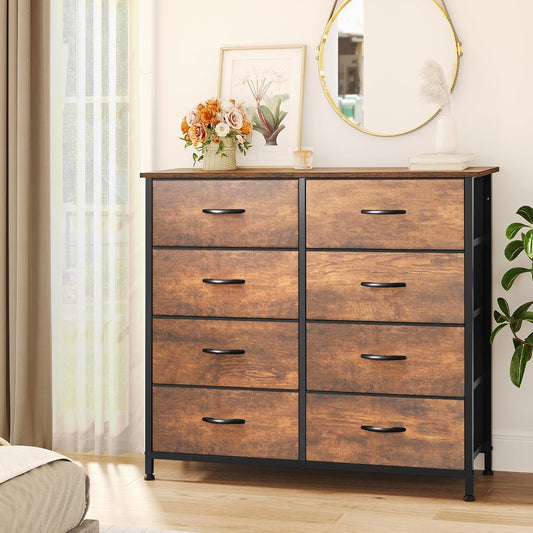 8 Drawers Fabric Dresser, Furniture Storage Tower Cabinet, Organizer